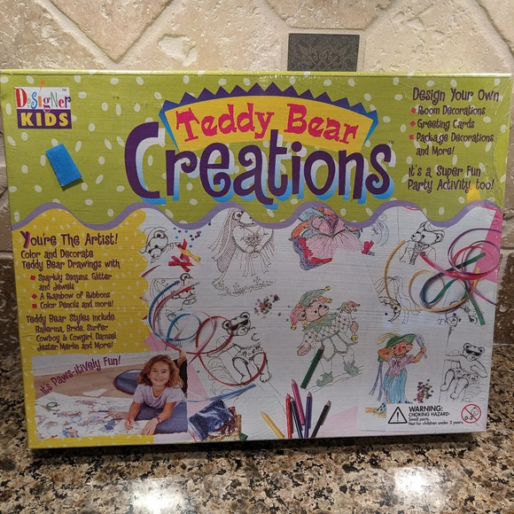 Y2K Greeting Card Create Your Own Designs Bears VTG 2000 Craft Kit - Picture 2 of 9